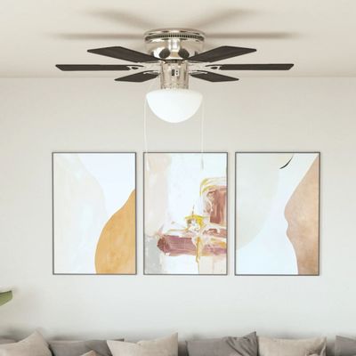 vidaXL Ozdobný stropný ventilátor s osvetlením, 82 cm tmavohnedý