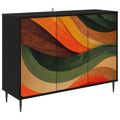 vidaXL Servírovacia skriňa BONN Čierny dub 102 x 33 x 76 cm