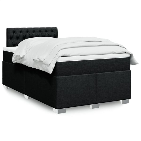 vidaXL Boxspring posteľ s matracom čierny 120x200 cm látka