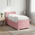 vidaXL Posteľ boxspring s matracom Ružová 80 x 200 cm Zamat