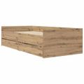 vidaXL Rám postele Remeselný dub 100 x 200 cm Masívne borovicové drevo