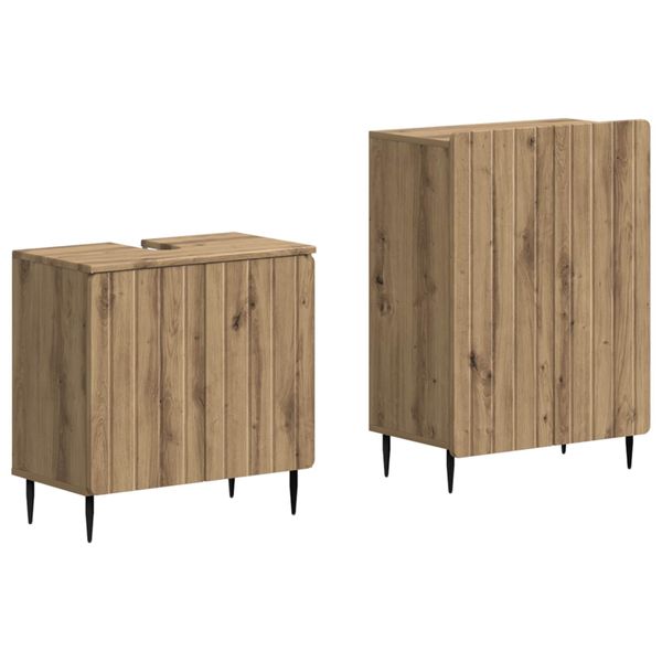vidaXL Súprava kúpeľňových skríň v 2 kusoch ZWOLLE Dub artisan
