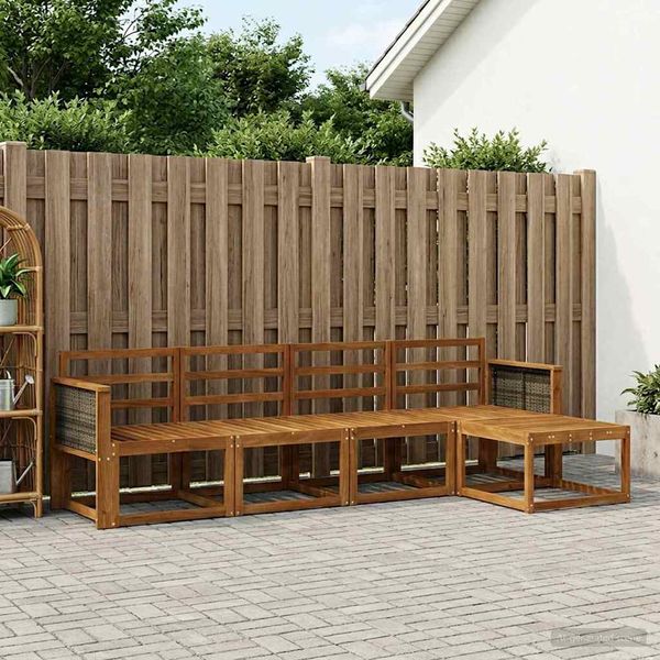 vidaXL Záhradná súprava gaučov 5 pcs Prírodná Pevné akáciové drevo