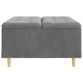 vidaXL Ottoman s Úložným Priestorom Tmavo šedá 80 x 80 x 45 cm Zamat