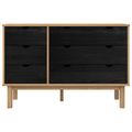 vidaXL Zásuvkový kabinet so zásuvkou OTTA Čierna 111 x 43 x 73,5 cm