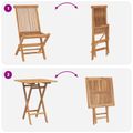 vidaXL Skladací záhradný jedálenský set Nastaviteľné 5 pcs Prírodná