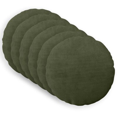 vidaXL Poťah na podložku 6 pcs HEERLEN Zelená Ø 40 cm manšestr