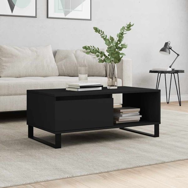 vidaXL Konferenčný stolík čierny 90x50x36,5 cm spracované drevo