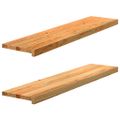 vidaXL Okenný parapet 2 ks svetlohnedá 110x25x2 cm dubový masív