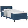 vidaXL Posteľ s pružinovým rámom s vankúšom Modrá 200 x 90 cm látka