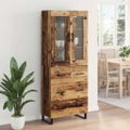 vidaXL Highboard 2 ks Staré drevo 69,5 x 34 x 180 cm Kompozitné drevo