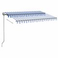 vidaXL Automatická zaťahovacia markíza 350x250 cm modro-biela