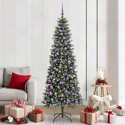 vidaXL Umelý vianočný stromček Zelená 210 cm PVC, plast a oceľ