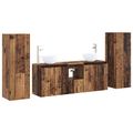 vidaXL Sada kúpeľňového nábytku 5 ks Staré drevo 33 x 34,5 x 100 cm
