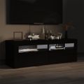 vidaXL TV skrinka s LED svetlami vysokolesklá čierna 120x35x40 cm