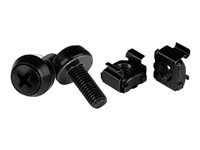 50 Pack - 12mm Rack Screws and Cage Nuts - Black (CABSCREWM6B) - Skrutky a matice pre regál - čierna - pre P/N: RACK-18U-20-WALL-OA, RACK-21U-20-WALL-OA, RACK-24U-20-WALL-OA, RK12OD2, RK3236BKF