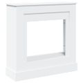 vidaXL Obloženie krbu biele 90x30x90 cm kompozitné drevo