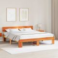 vidaXL Rám postele Včelí hnedý 200 x 200 cm Masívne borovicové drevo