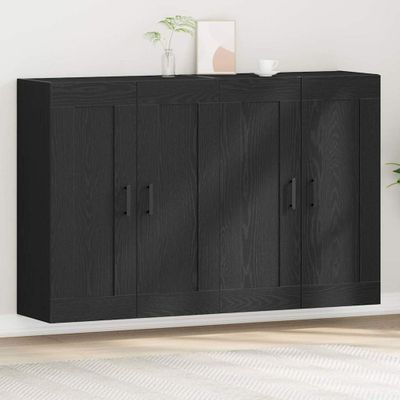 vidaXL Závesná skrinka Nástenný 2 pcs Čierny dub 69,5 x 34 x 90 cm