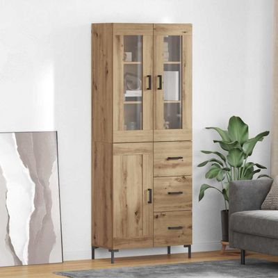 vidaXL Highboard so zásuvkou 2 pcs Remeselný dub Kompozitné drevo