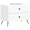 vidaXL Nočný stolík Biela s vysokým leskom 62 x 34,5 x 47,5 cm