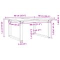 vidaXL Konferenčný stolík v tvare O 90x90x45 cm borovica a oceľ