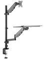 Neomounts  DS90-325BL1 / držák na stůl /pracovní místo / sezení-stání / monitor, klávesnice a myš Pracovní stanice, držák, VESA, stolní, pro monitor a klávesnici, úhloprícka 17"–32", náklon, otácení, rotace, nosnost 9+1kg, cern