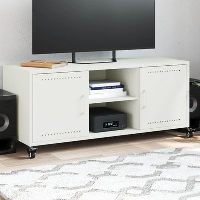 vidaXL TV skrinka biela 100,5x39x43,5 cm oceľ