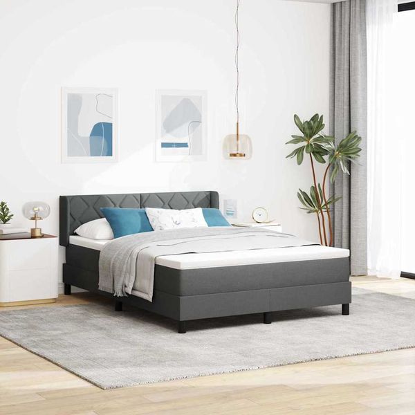 vidaXL Posteľ s pružinovým rámom Tmavo šedá 200 x 160 cm látka