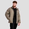 Pánska bunda Puffer Vetiver/Black - GymBeam, veľkosť M, veľkosť oblečenia M