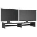 vidaXL Stojan na monitor sivý 100x27x15 cm masívna borovica