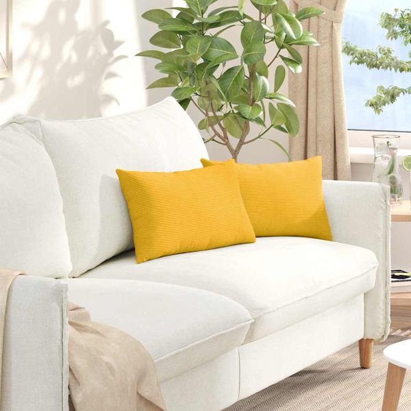 vidaXL Vankúše na pohovku 2 pcs Svetložltá 50 x 30 cm
