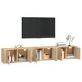 vidaXL Nástenné TV skrinky 3 ks dub sonoma 80x34,5x40 cm
