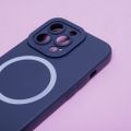 Silikónové puzdro Mag pre iPhone 15 Plus 6,7" tmavomodré