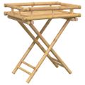 vidaXL Skladací stolík s podnosom 60x40x68 cm bambus