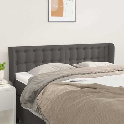 vidaXL Čelo postele so záhybmi sivé 147x16x78/88 cm umelá koža
