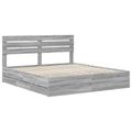 vidaXL Rám postele Sivý Sonoma 200 x 200 cm Inžinierske drevo