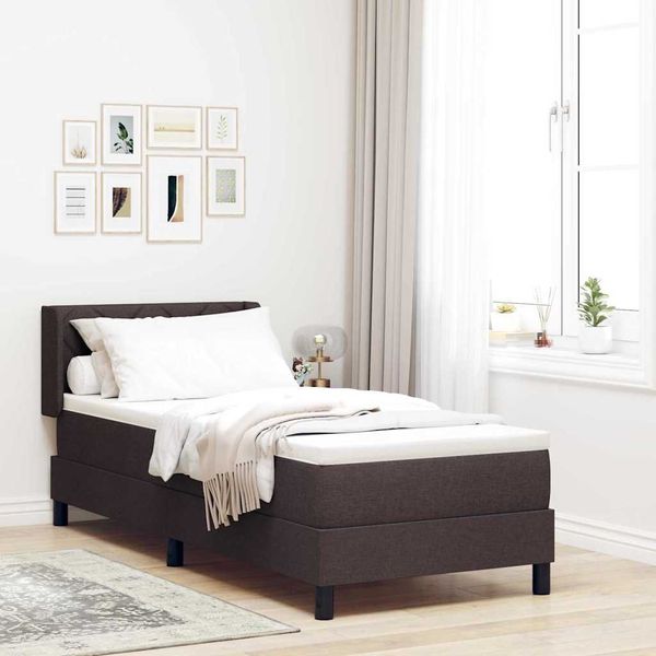 vidaXL Posteľ s pružinovým rámom Tmavohnedá 200 x 80 cm látka