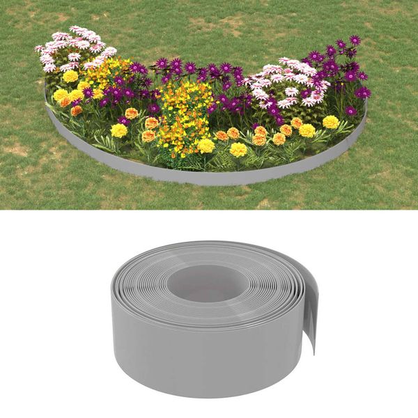 vidaXL Záhradné obruby 3 ks sivé 10 m 20 cm polyetylén