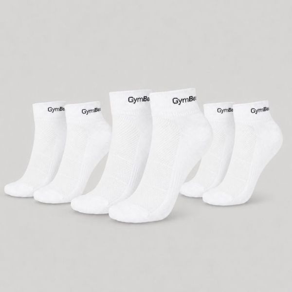 Ponožky Quarter 3Pack White - GymBeam, veľkosť L
