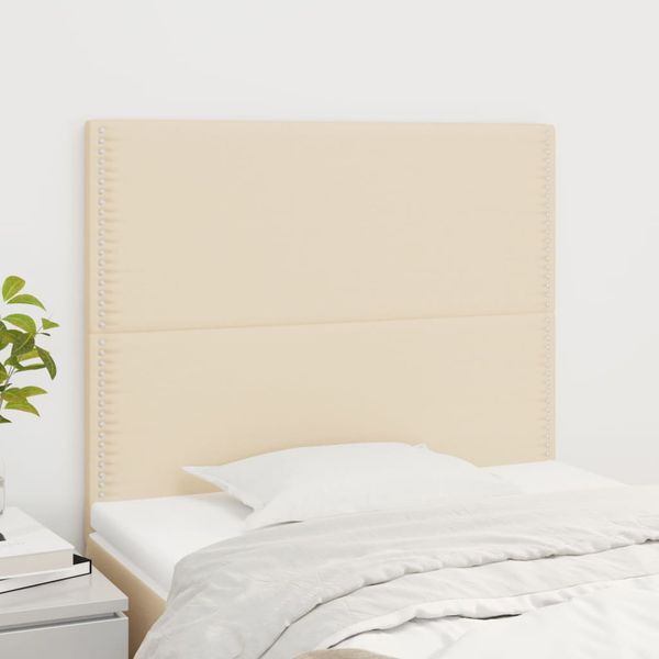 vidaXL Čelo postele krémové 90x5x118/128 cm látkové