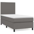 vidaXL Boxspring posteľ s matracom sivá 90x190 cm umelá koža
