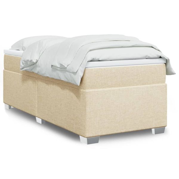 vidaXL Boxspring posteľ s matracom krémová 100x200 cm látka