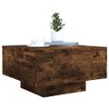 vidaXL Konferenčný stolík s LED svetlami dymový dub 55x55x31 cm
