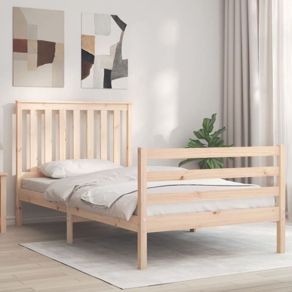 vidaXL Rám postele s čelom 100x200 cm masívne drevo