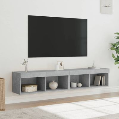 vidaXL TV skrinky s LED svetlami 2 ks betónovo sivé 80x30x30 cm