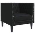 VidaXL Chesterfield Pohovka Kreslo Čierna umelá koža
