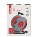 Predlžovací kábel EMOS P194504 na bubne 50m / 4 zás. / s vypínačom / červený / PVC / 230V / 1,5 mm2