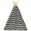 vidaXL Psí teepee s vankúšom Biela a šedá 40 x 40 x 50 cm Polyester