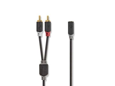 Kábel 2x Cinch konektor / Jack 3,5 mm zdierka 0,2 m NEDIS CABW22255AT02